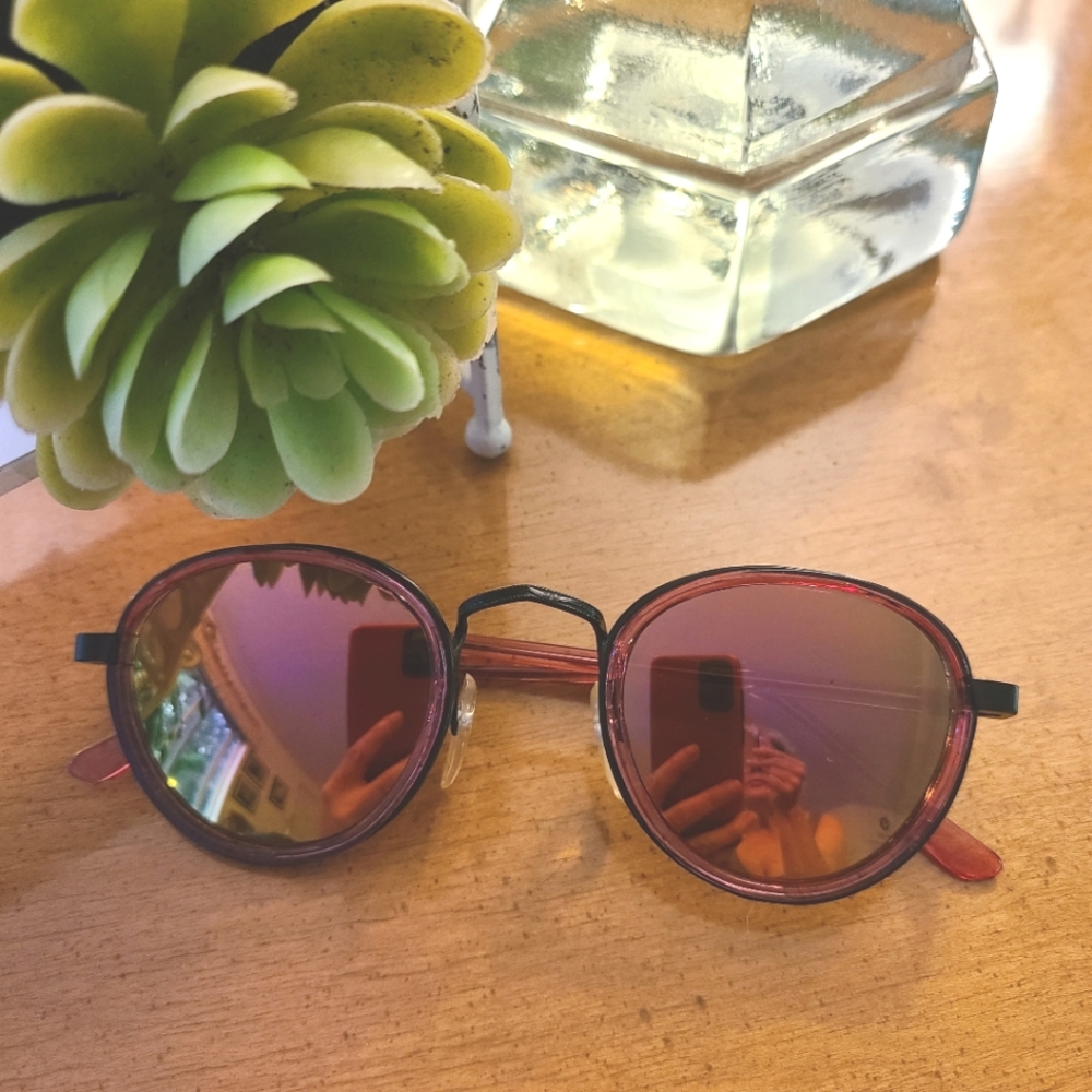 Mirrored Wire & plastic Frame Sunglasses